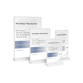 ECKEK ABS Plastic Sign Holder?Menu Displays T Shape Sign Stand (Vertical White A5 148×210mm/ 5.83×8.27 inches)